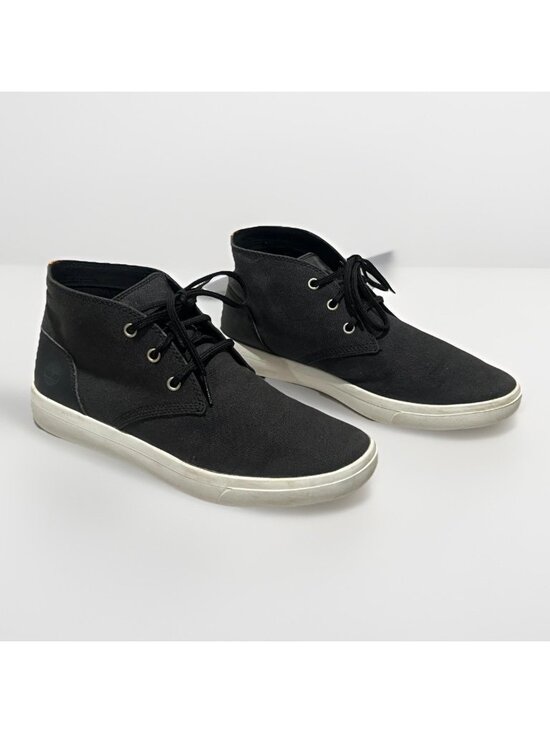 Timberland Mens Boots 9 Black Ashwood Park Canvas Chukka Booties A2QTT